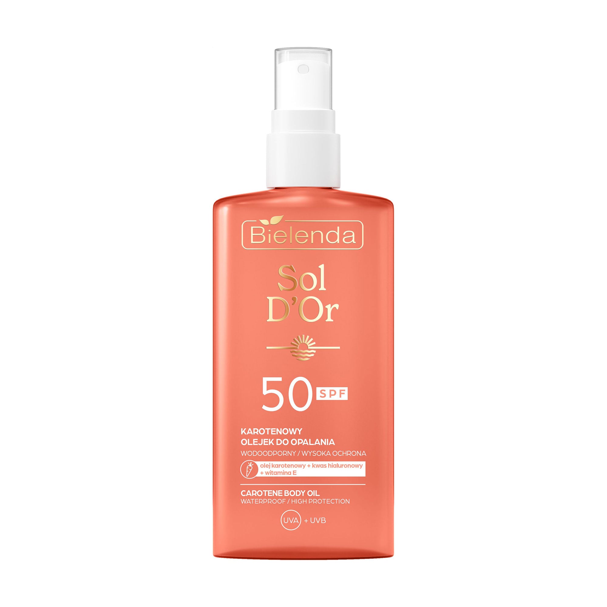 Уцінка! Каротинова сонцезахисна олійка для тіла Bielenda Sol D'Or Carotene Body Oil SPF 50, 150 мл